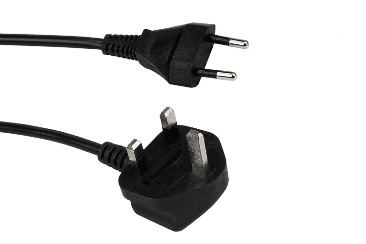 Przewody 2 x 0,75mm², 2m z wtyczką EU / UK
