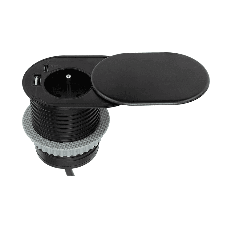 Elektrima slider - przedłużacz biurkowy z USB A+C