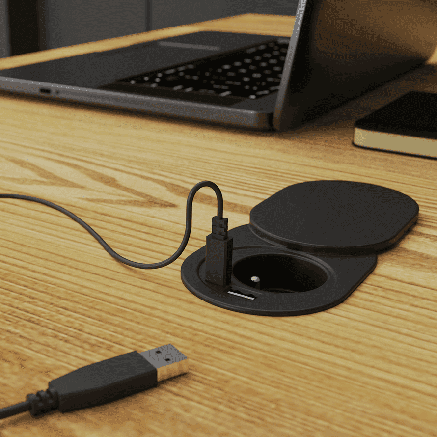 Elektrima slider - przedłużacz biurkowy z USB A+C