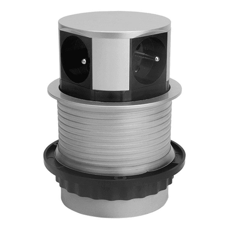 Elektrima ring - przedłużacz biurkowy, wpuszczany, okrągły